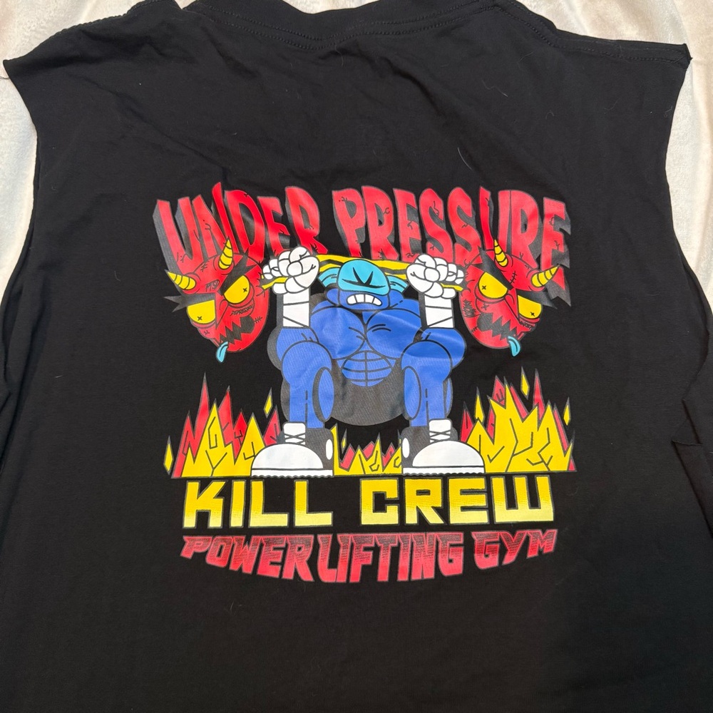 Kill Crew men’s XL Black muscle cut off shirt with logo front and back - Picture 5 of 6